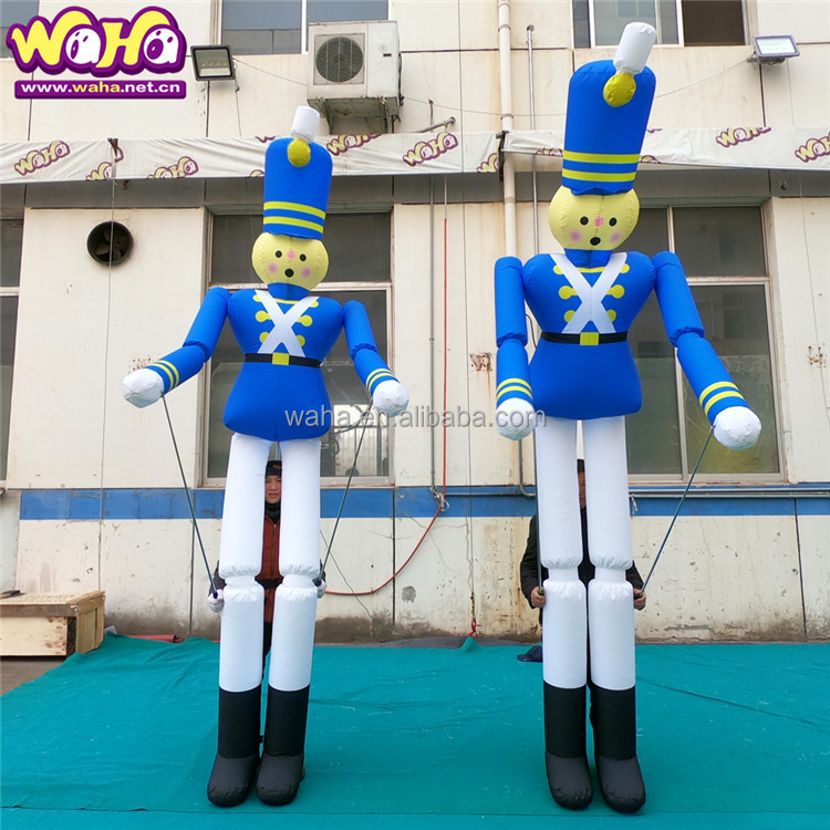 Inflatable Walking Cartoon Costume Inflatable Soldier Puppet with Long Leg for Advertising Events Outdoor Puppet