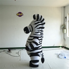 Adult Advertising Walking Cartoon Mascot Horse Inflatable Zebra Clothes Mascot Costume for City Parade Events