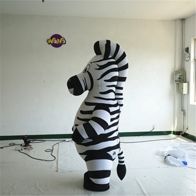 Adult Advertising Walking Cartoon Mascot Horse Inflatable Zebra Clothes Mascot Costume for City Parade Events