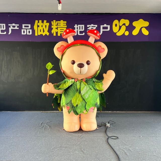 Popular Smiling Bear Mascot Costume Inflatable Adult Party Bear Animal Costume Built-in-Fan for Sale