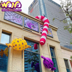 Professional Custom Inflatable Candy Cane Mascots Costumes Adult Size Funny Inflatable Candy Costume for Promotion