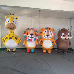 Advertising Inflatable lion tiger Giraffe Wild Boar Cartoon Characters Mascot Costume for Parade Decoration