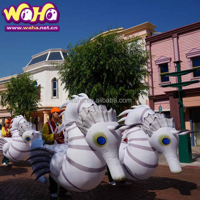 Inflatable Seahorse Costume Inflatable Animal Costume Inflatable Hippocampus Model Balloon for Parade Performance