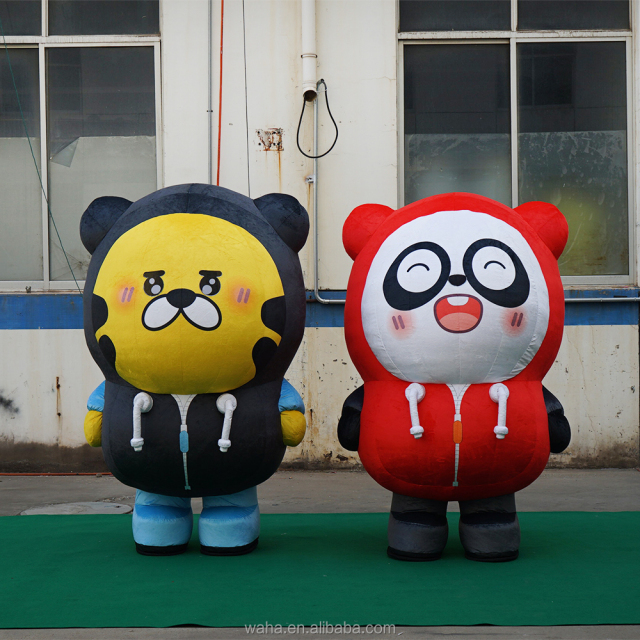 Popular Smiling Bear Mascot Costume Inflatable Adult Party Bear Animal Costume Built-in-Fan for Sale