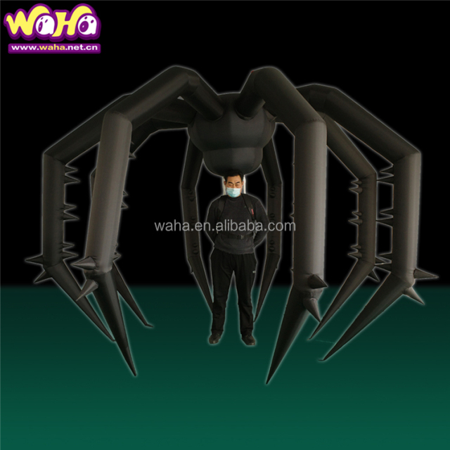 Parade Puppet Inflatable Orange Spider Costume Inflatable Spider Puppet for Halloween Decoration