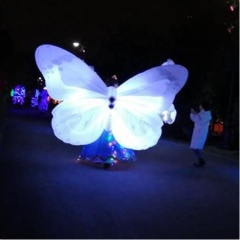 Stilts Performance Inflatable butterfly Wing Costume with Led Light for Parade Event Decoration