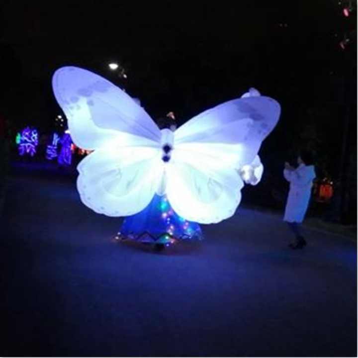 Stilts Performance Inflatable butterfly Wing Costume with Led Light for Parade Event Decoration