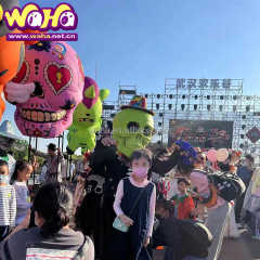 Custom Made Festival Big Inflatable Skull Head Puppet /Inflatable Halloween Skeleton Head Costume