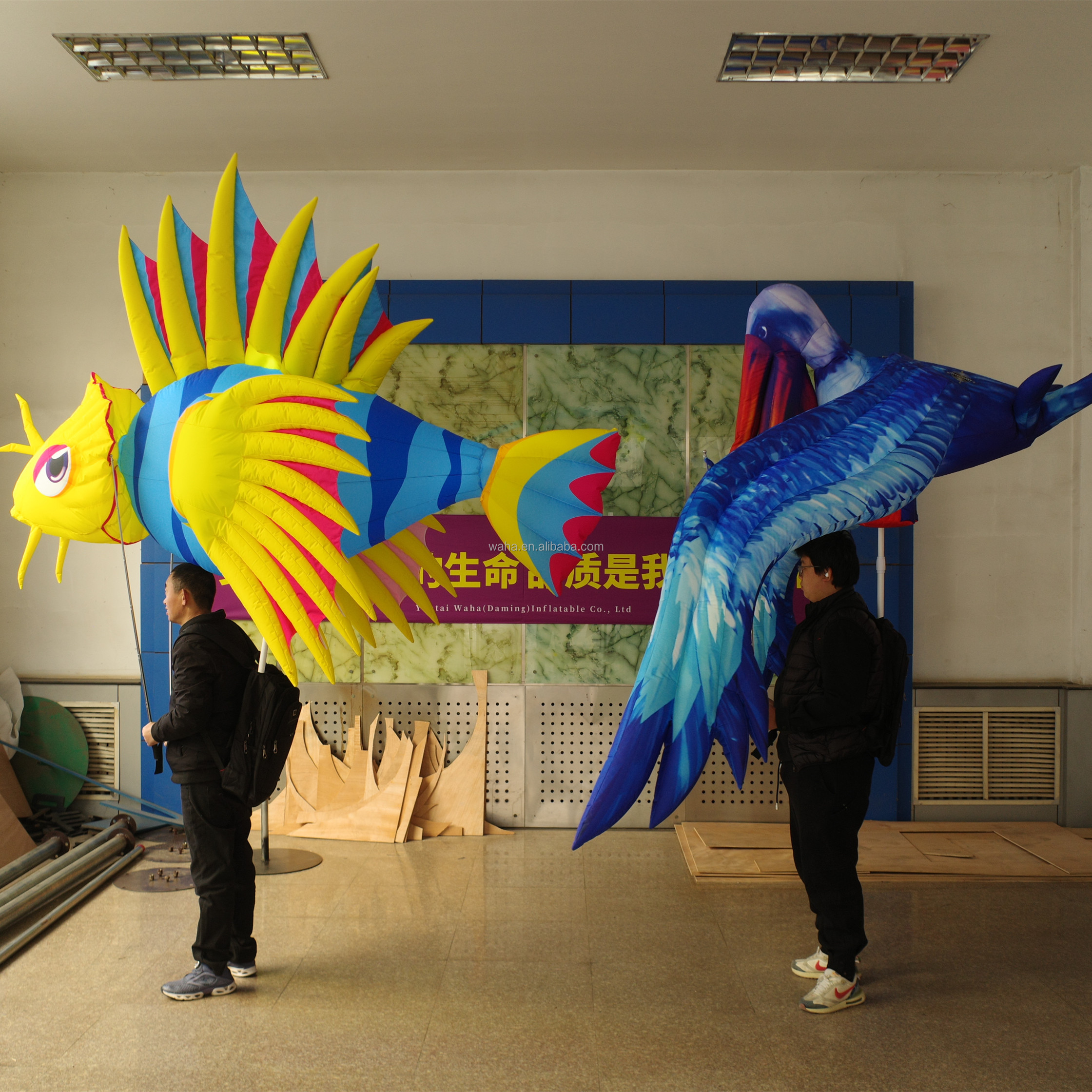 Custom Made Lighting Inflatable Pelicans Bird Puppet Parade, Printing Inflatable Crane Costume Event Show for Adults