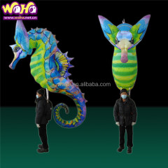 Ocean Event Hand-held Pole Inflatable Walking Fish Costume Inflatable Fish Mascot Puppet