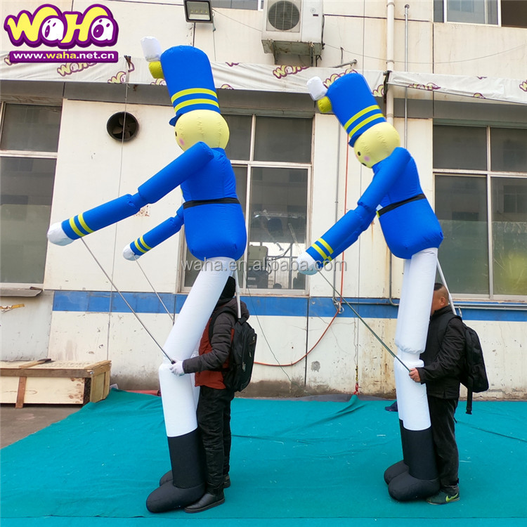 Inflatable Walking Cartoon Costume Inflatable Soldier Puppet with Long Leg for Advertising Events Outdoor Puppet