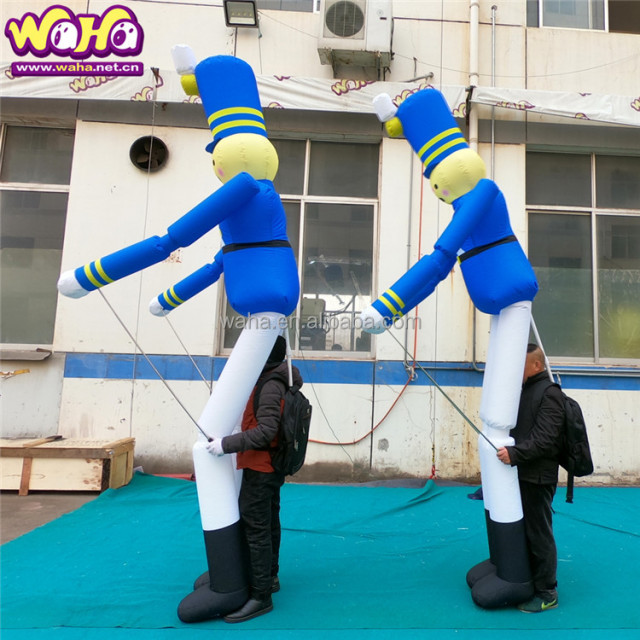 Inflatable Walking Cartoon Costume Inflatable Soldier Puppet with Long Leg for Advertising Events Outdoor Puppet