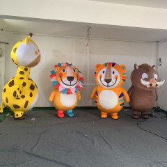 Advertising Inflatable lion tiger Giraffe Wild Boar Cartoon Characters Mascot Costume for Parade Decoration