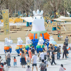 Adult Advertising Walking Cartoon Mascot Horse Inflatable Zebra Clothes Mascot Costume for City Parade Events