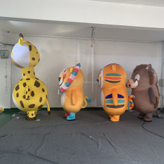 Advertising Inflatable lion tiger Giraffe Wild Boar Cartoon Characters Mascot Costume for Parade Decoration