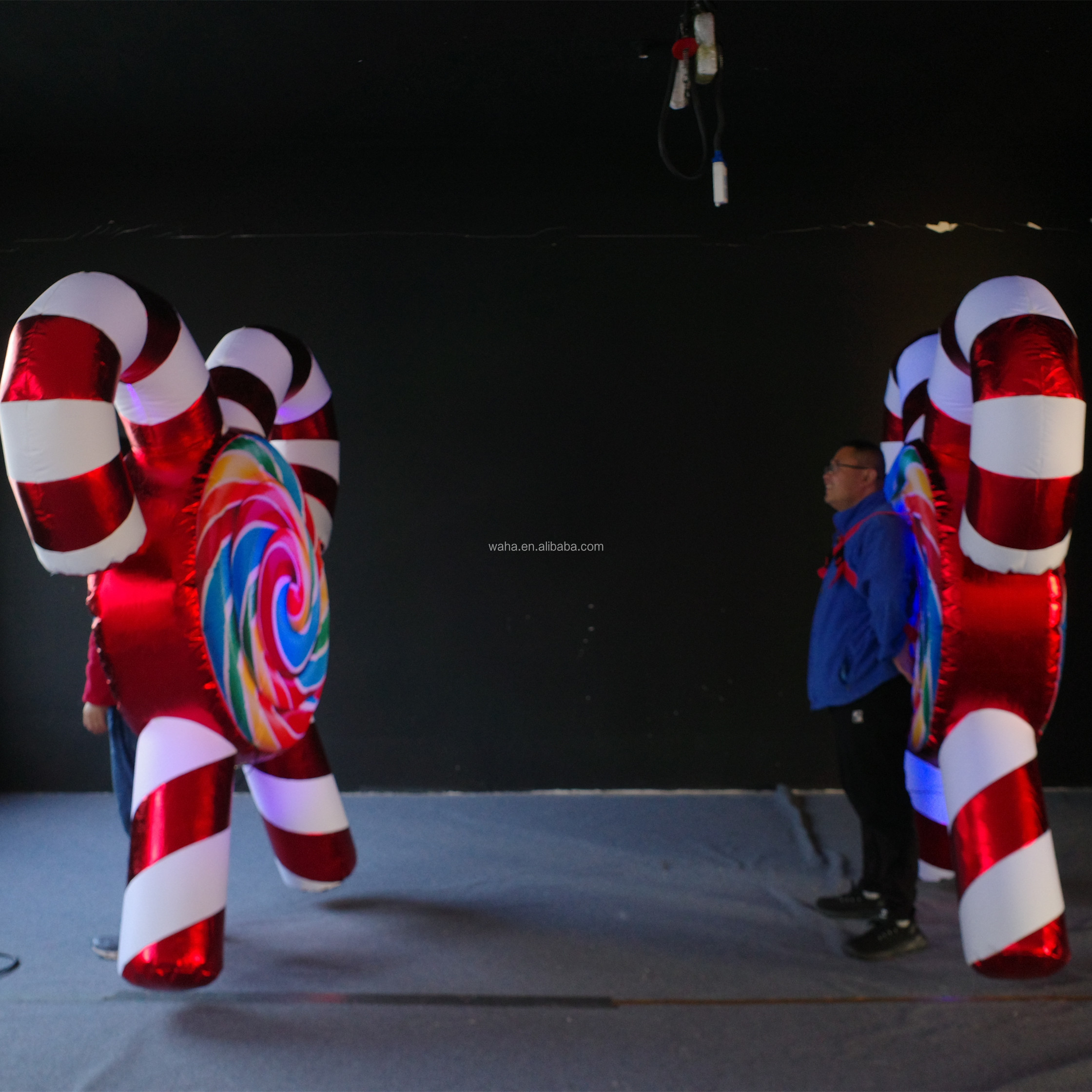Professional Custom Inflatable Candy Cane Mascots Costumes Adult Size Funny Inflatable Candy Costume for Promotion