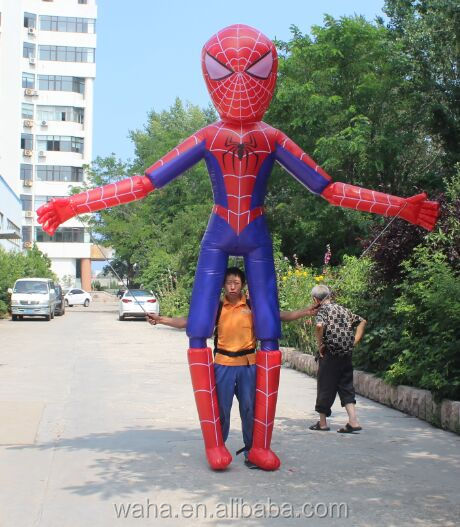 Parade Puppet Inflatable Orange Spider Costume Inflatable Spider Puppet for Halloween Decoration
