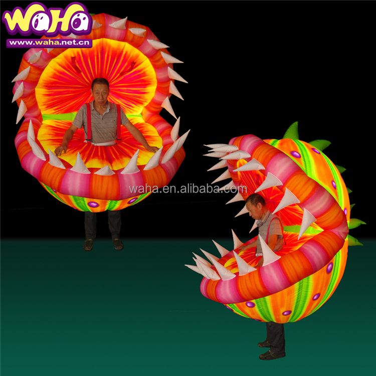 Led Light Costume Inflatable Flower Fancy Dress Costume for Carnival Parade