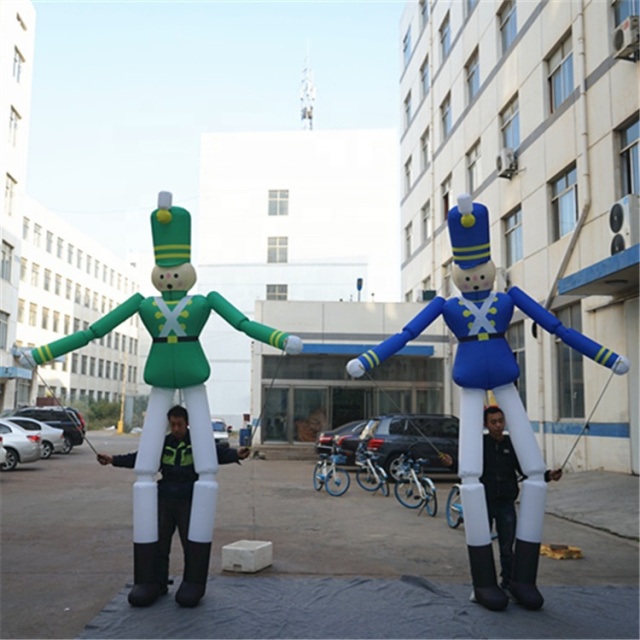 Inflatable Walking Cartoon Costume Inflatable Soldier Puppet with Long Leg for Advertising Events Outdoor Puppet
