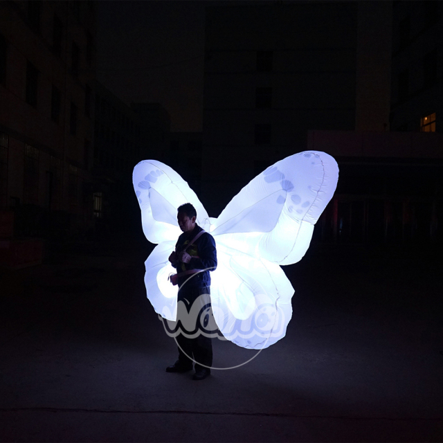 Stilts Performance Inflatable butterfly Wing Costume with Led Light for Parade Event Decoration