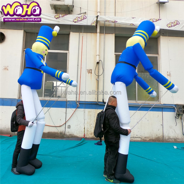 Inflatable Walking Cartoon Costume Inflatable Soldier Puppet with Long Leg for Advertising Events Outdoor Puppet