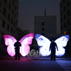 Stilts Performance Inflatable butterfly Wing Costume with Led Light for Parade Event Decoration