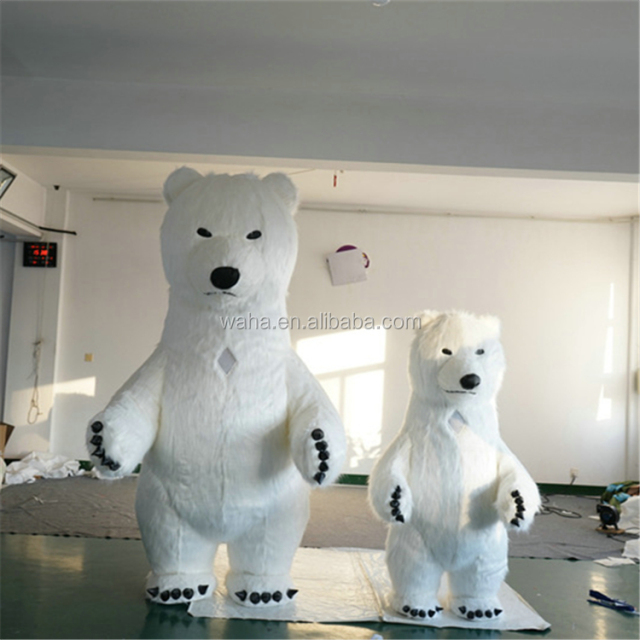 Popular Smiling Bear Mascot Costume Inflatable Adult Party Bear Animal Costume Built-in-Fan for Sale