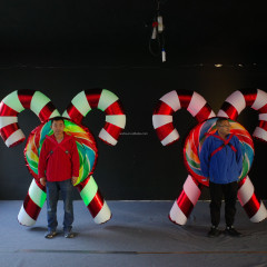 Professional Custom Inflatable Candy Cane Mascots Costumes Adult Size Funny Inflatable Candy Costume for Promotion