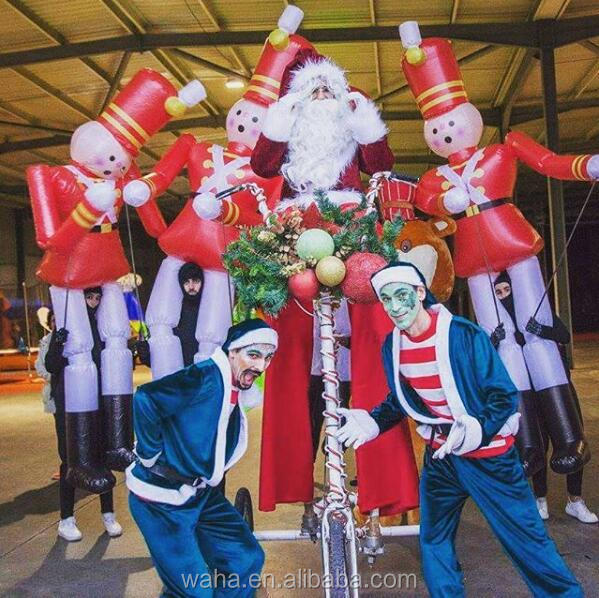 Inflatable Walking Cartoon Costume Inflatable Soldier Puppet with Long Leg for Advertising Events Outdoor Puppet