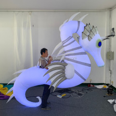 Customized Inflatable Seahorse Hippocampus Mascot Costume Inflatable Sea Horse Costume for Parade Decoration