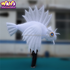 Ocean Event Hand-held Pole Inflatable Walking Fish Costume Inflatable Fish Mascot Puppet