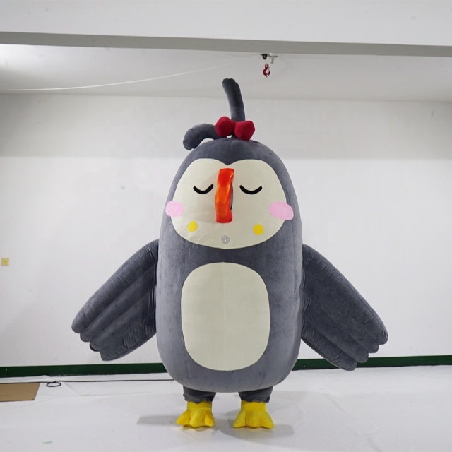 Customized Inflatable White Rabbit Costume Wearing Walking Doll Costume Inflatable Mascot Suit for Adult Advertising Inflatables