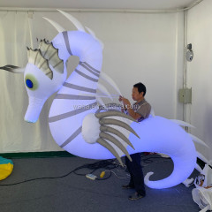 Customized Inflatable Seahorse Hippocampus Mascot Costume Inflatable Sea Horse Costume for Parade Decoration