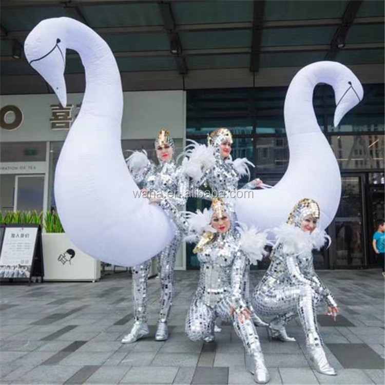 Custom Made Lighting Inflatable Pelicans Bird Puppet Parade, Printing Inflatable Crane Costume Event Show for Adults