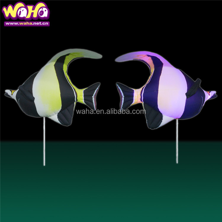 Ocean Event Hand-held Pole Inflatable Walking Fish Costume Inflatable Fish Mascot Puppet