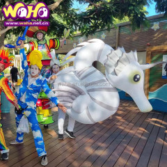 Inflatable Seahorse Costume Inflatable Animal Costume Inflatable Hippocampus Model Balloon for Parade Performance