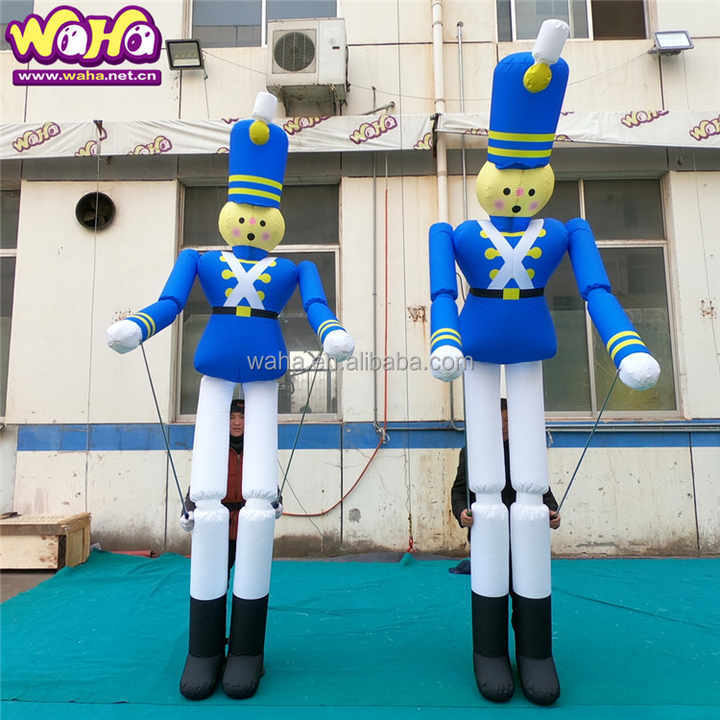 Inflatable Walking Cartoon Costume Inflatable Soldier Puppet with Long Leg for Advertising Events Outdoor Puppet