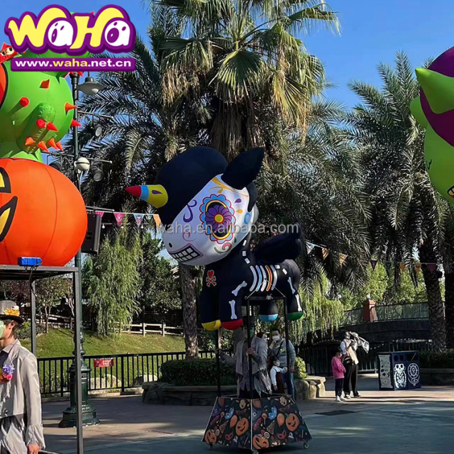 Custom Made Festival Big Inflatable Skull Head Puppet /Inflatable Halloween Skeleton Head Costume