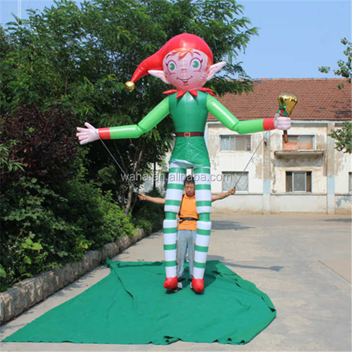 Custom Make Funny Walking Elves Costume Inflatable Clown Cartoon Puppet for City Parade Events Decoration