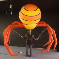 Parade Puppet Inflatable Orange Spider Costume Inflatable Spider Puppet for Halloween Decoration