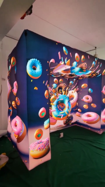 Customizable Inflatable Cube Booth Oxford Material Photo Booth Tent LED Lamp Blower Digital Printing Outdoor Parties Promotions