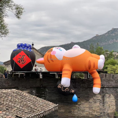 Custom White Inflatable Cat Model with Blower Lifelike Advertising Inflatables for Decoration