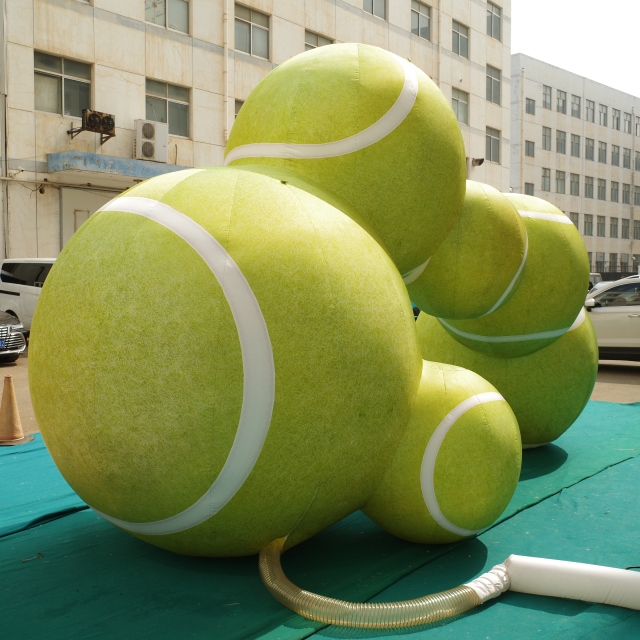 Custom Giant Inflatable Advertising Tennis Sports Ball Balloon Sphere with Built-In Fan for Event Festival Party Decor
