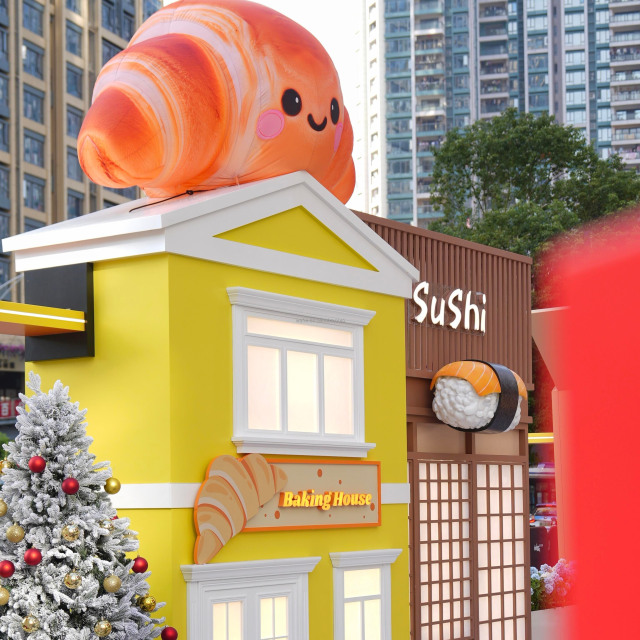 Inflatable Bread High Giant Inflatable Cartoon Bread for Advertising Street Decoration