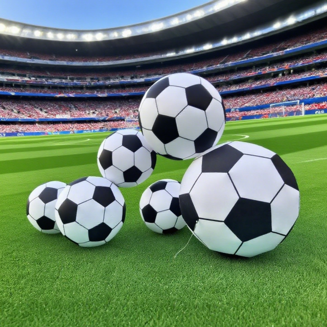 Giant Lighting Inflatable Soccer Inflatable Football Balloon for Fan Zone Event Decoration