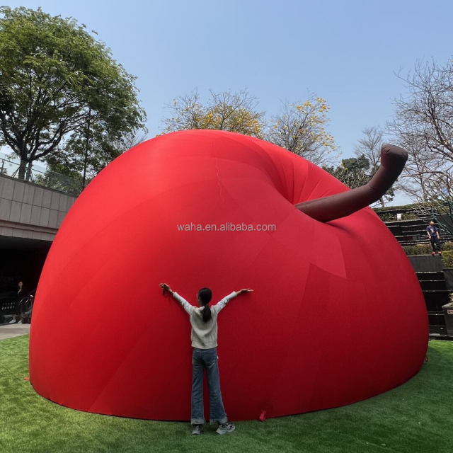 Giant Red Apple Inflatable Apple Advertising Model for Shopping Mall Party Activity Props Airborne Fruit Display