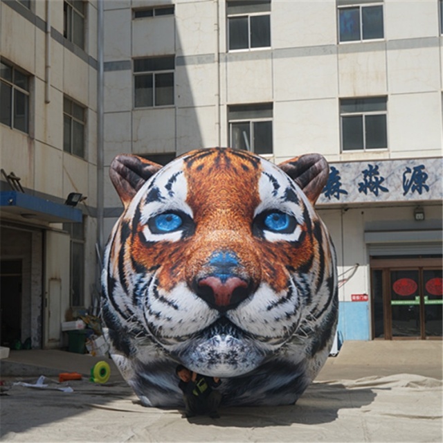 Lifelike Giant Inflatable tiger Head  Inflatable Brand Mascot  Model Commercial Activity Exhibition Carnival Parade square Amusi