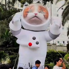 Personalized inflatable cartoon models with built-in fans, heat transfer printing of Easter Island statues and balloons.