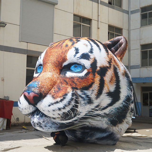 Lifelike Giant Inflatable tiger Head  Inflatable Brand Mascot  Model Commercial Activity Exhibition Carnival Parade square Amusi