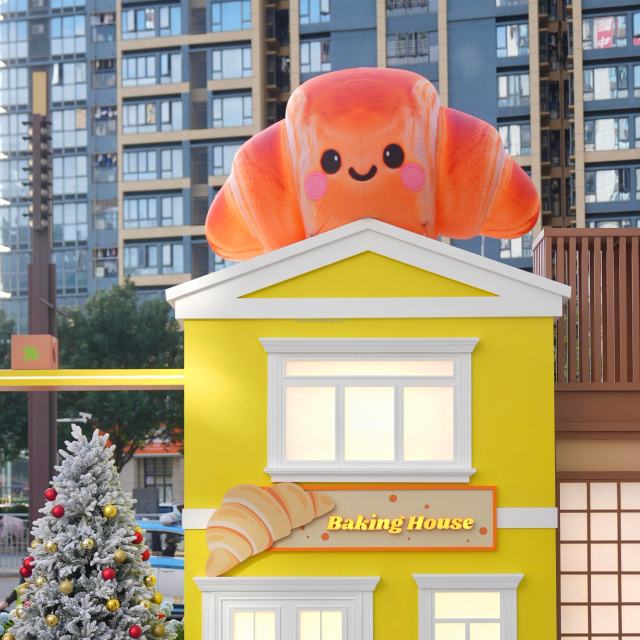 Custom Inflatable Fries Advertising Inflatable Food Model Bread Croissant Inflatable Fries